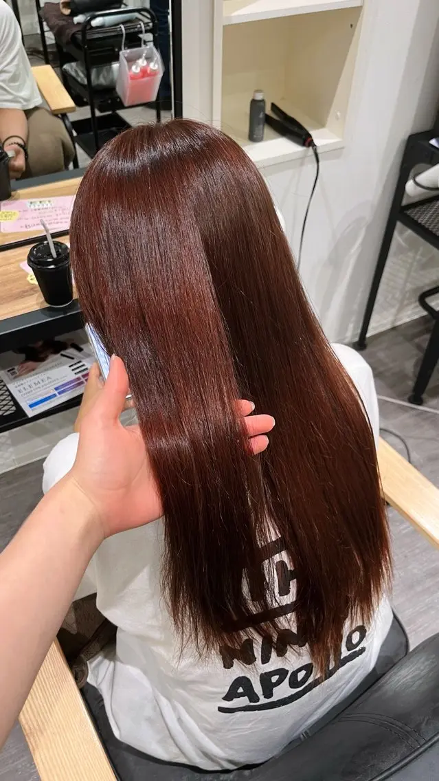 ロング オレンジブラウン ヘアカラー cocotteひな /カラーモデル🌼のヘアスタイル