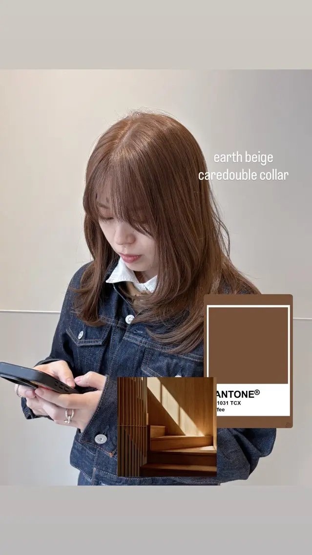 ブリーチなしダブルカラー+顔まわりカット+アウターケア✨【オリーブグレージュ】【グレージュ】【オリーブカラー】の写真