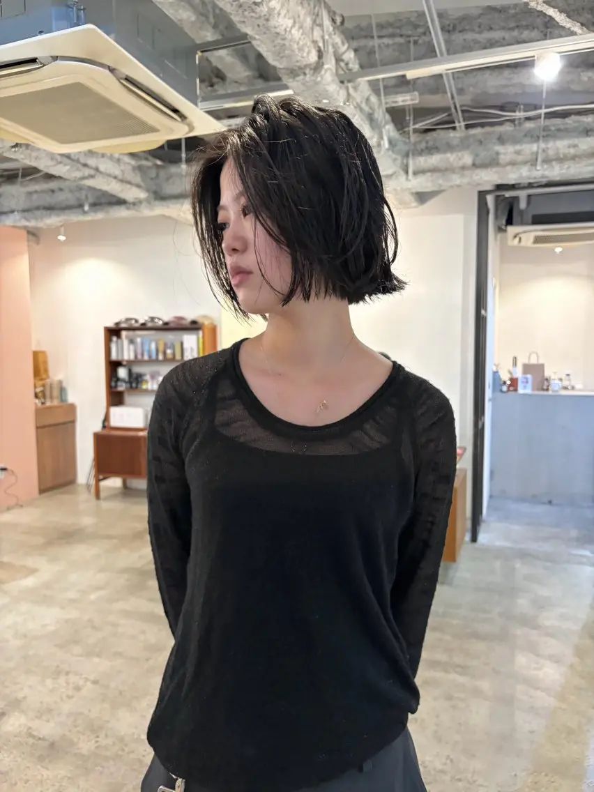 ショート ワンレンボブ ボブ カット yu maのヘアスタイル