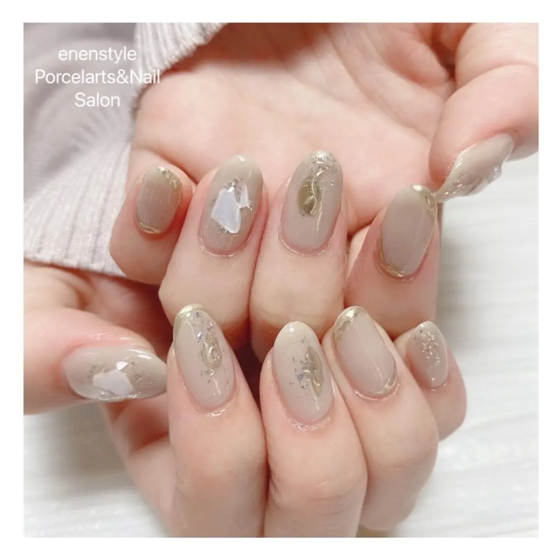 ミディアム ネイル ハンドネイル 🐾enen style 🐾のネイルデザイン