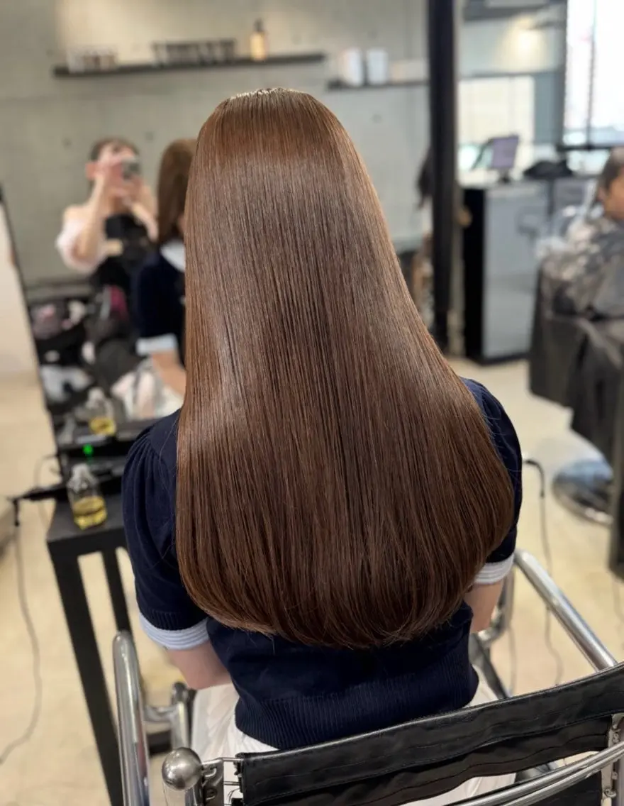 ロング カラー パーマ ヘアアレンジ カット ヘアカラー 縮毛矯正 トリートメント ヘアセット 透明感カラー✂︎ /縮毛矯正/YUKAのヘアスタイル