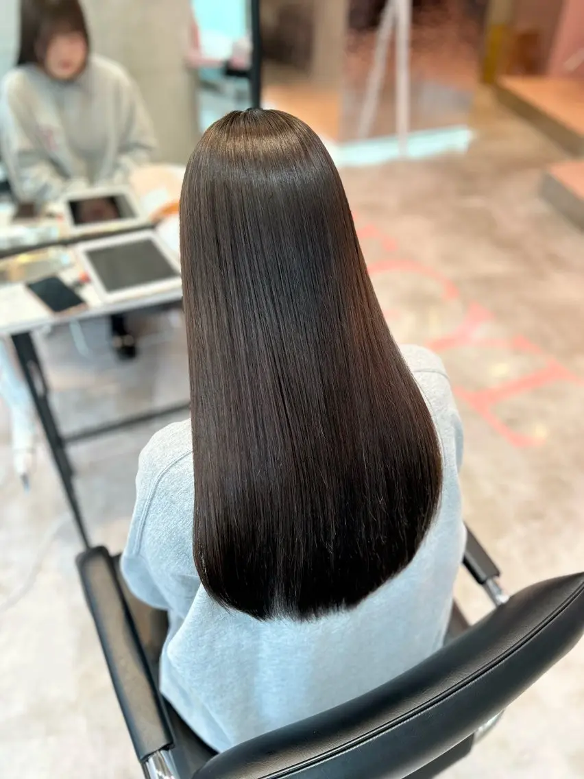 ロング カラー グレージュ オリーブグレージュ オリーブグレー 🐰🎀艶髪特化 yuzuka🎀🐰のヘアスタイル
