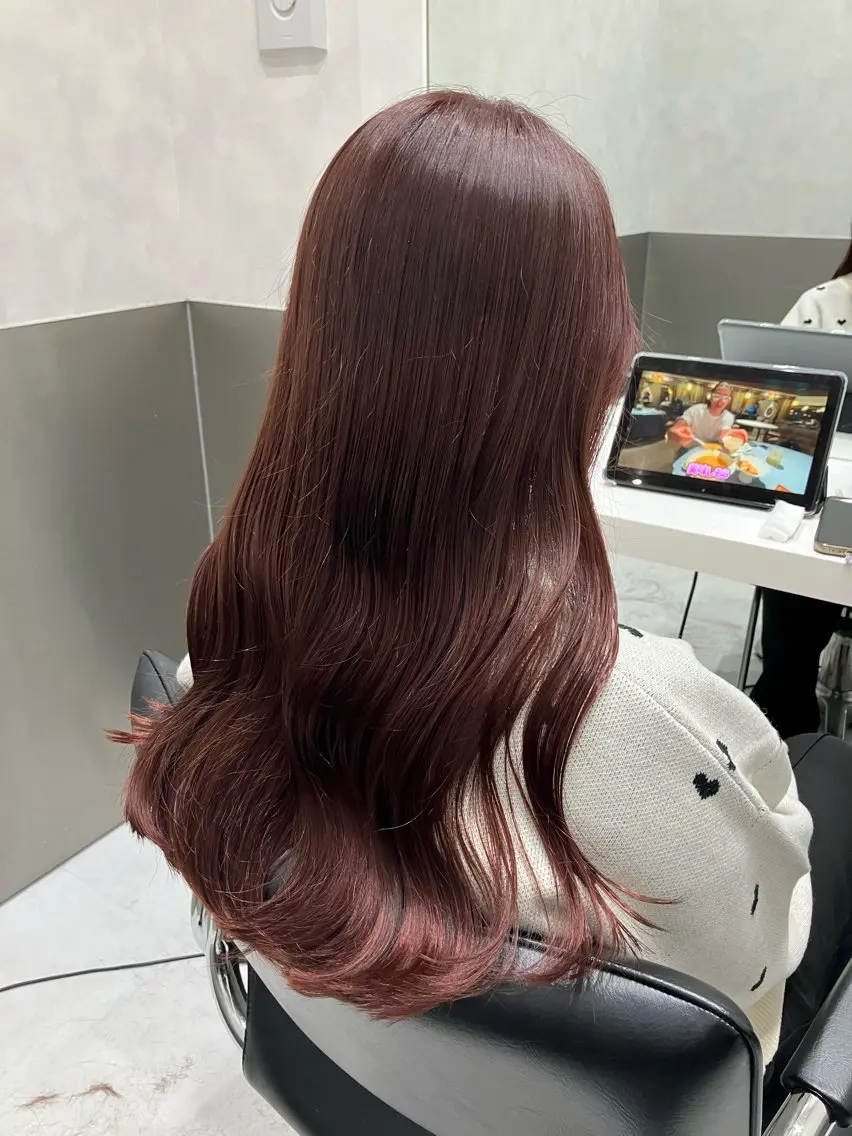 ロング カラー カット ヘアカラー トリートメント 💖ブリーチなし透明 感💖ASAHIのヘアスタイル