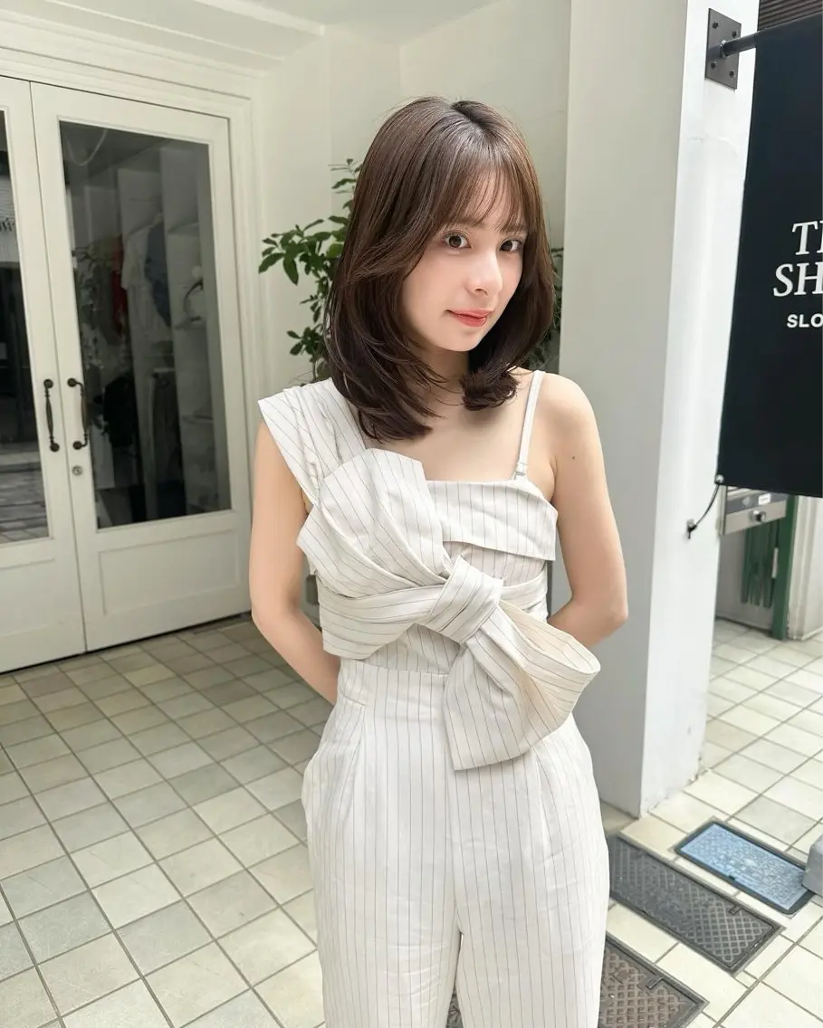 ミディアム 韓国風ヘア レイヤーカット 鎌倉 彩のヘアスタイル