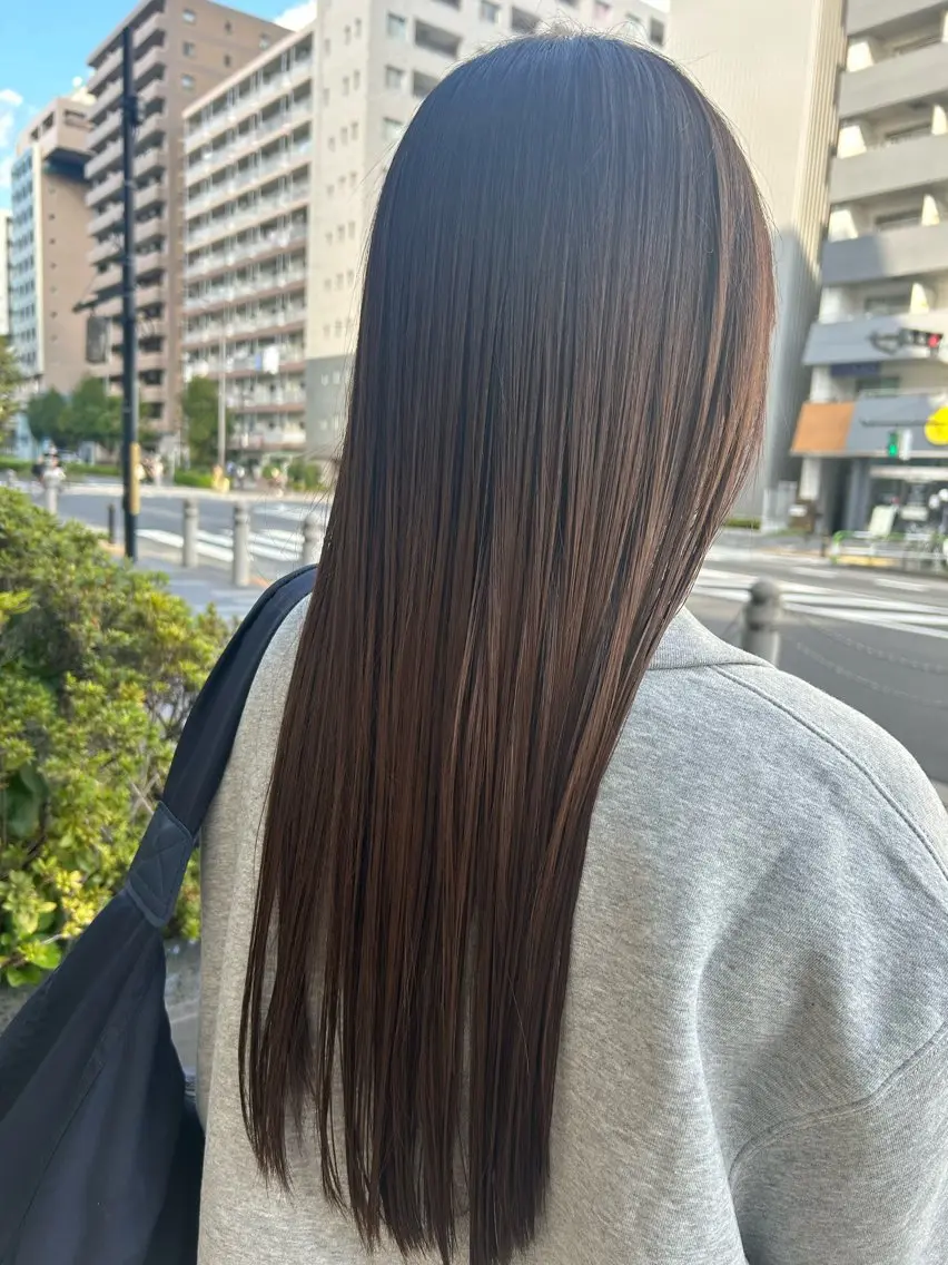 ロング カット 縮毛矯正 🐰K+Plus🐰 まゆ🐰のヘアスタイル