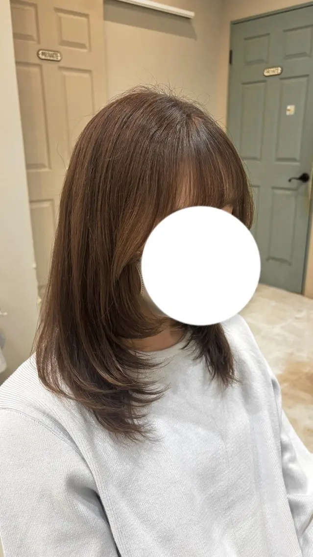 ミディアム アッシュ レイヤーカット カット ヘアカラー あすか/ 松本/モデル様募集中のヘアスタイル