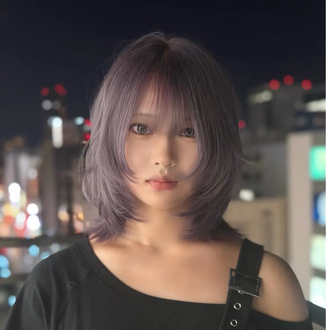 ミディアム カラー ブリーチ ブロンド ハイトーンカラー ヘアカラー 髙久珠樹/栄/ボブ /ミルクティ/ピンクのヘアスタイル
