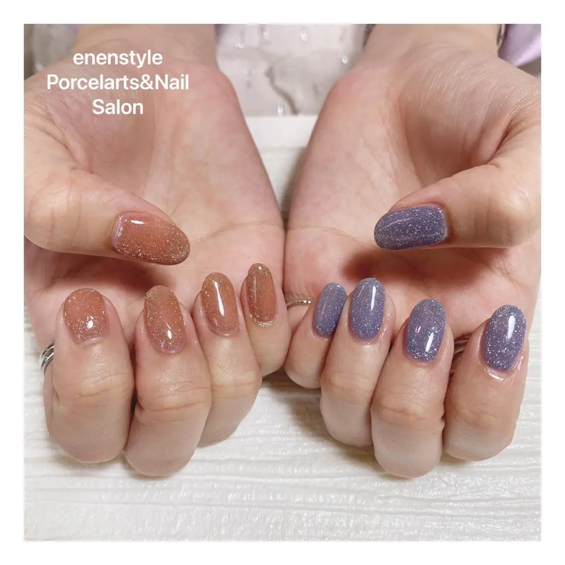 ミディアム ネイル ハンドネイル 🐾enen style 🐾のネイルデザイン