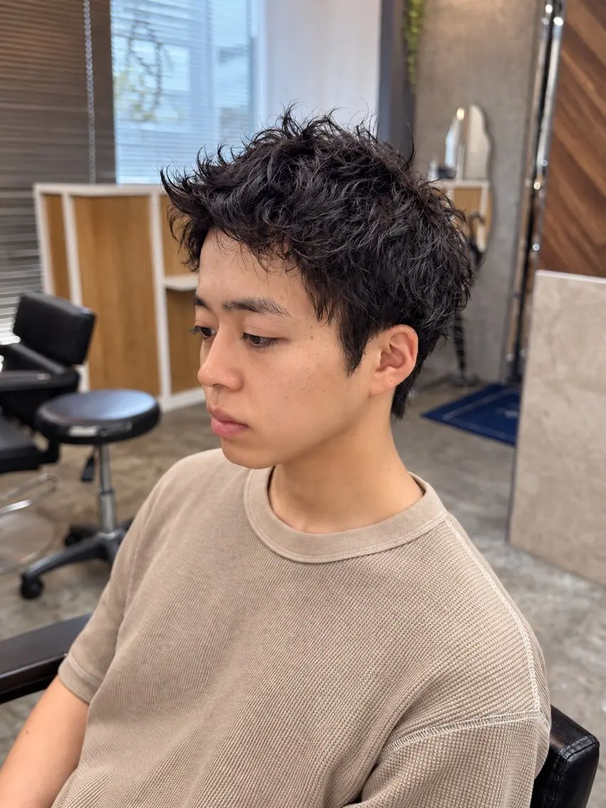 カラー パーマ メンズ メンズパーマ カット パーマ SORA/博多筑紫口 メンズパーマのヘアスタイル