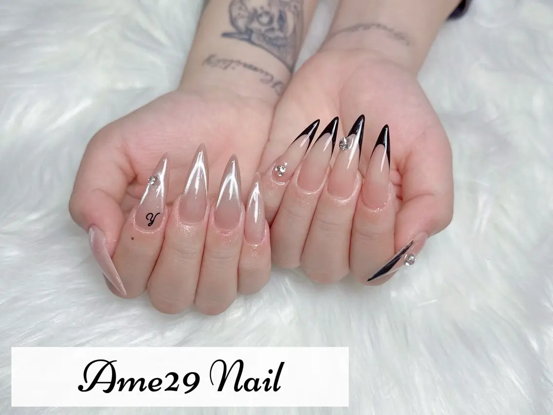 ネイル フラワーネイル ロングネイル オフィスネイル ピンク ピンクベージュ AME29 Nail ネイルサロンのネイルデザイン