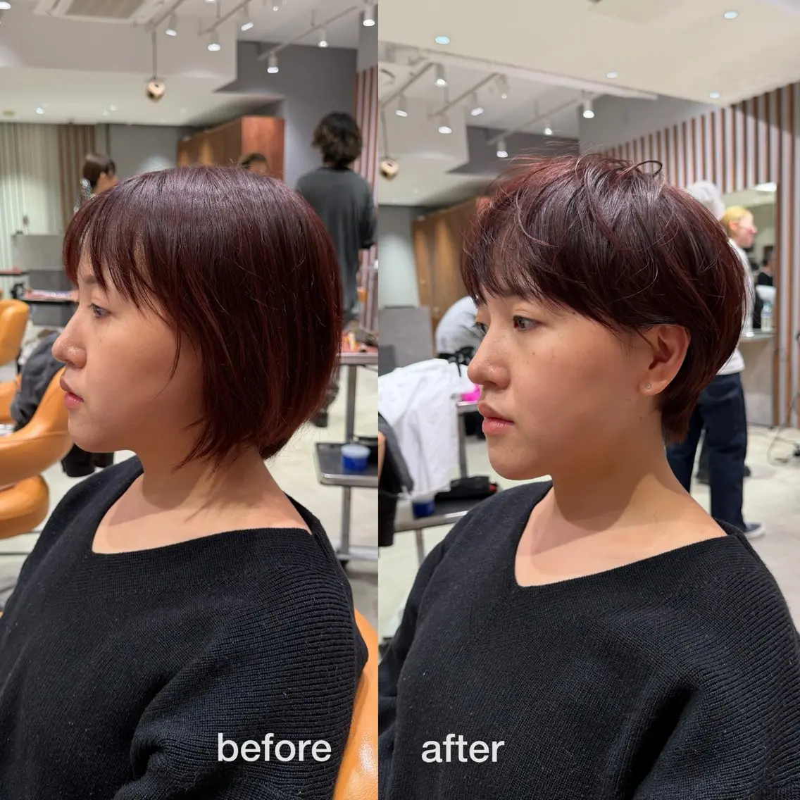 ショート レイヤーカット ショートヘア カット/パーマ たるみことりのヘアスタイル