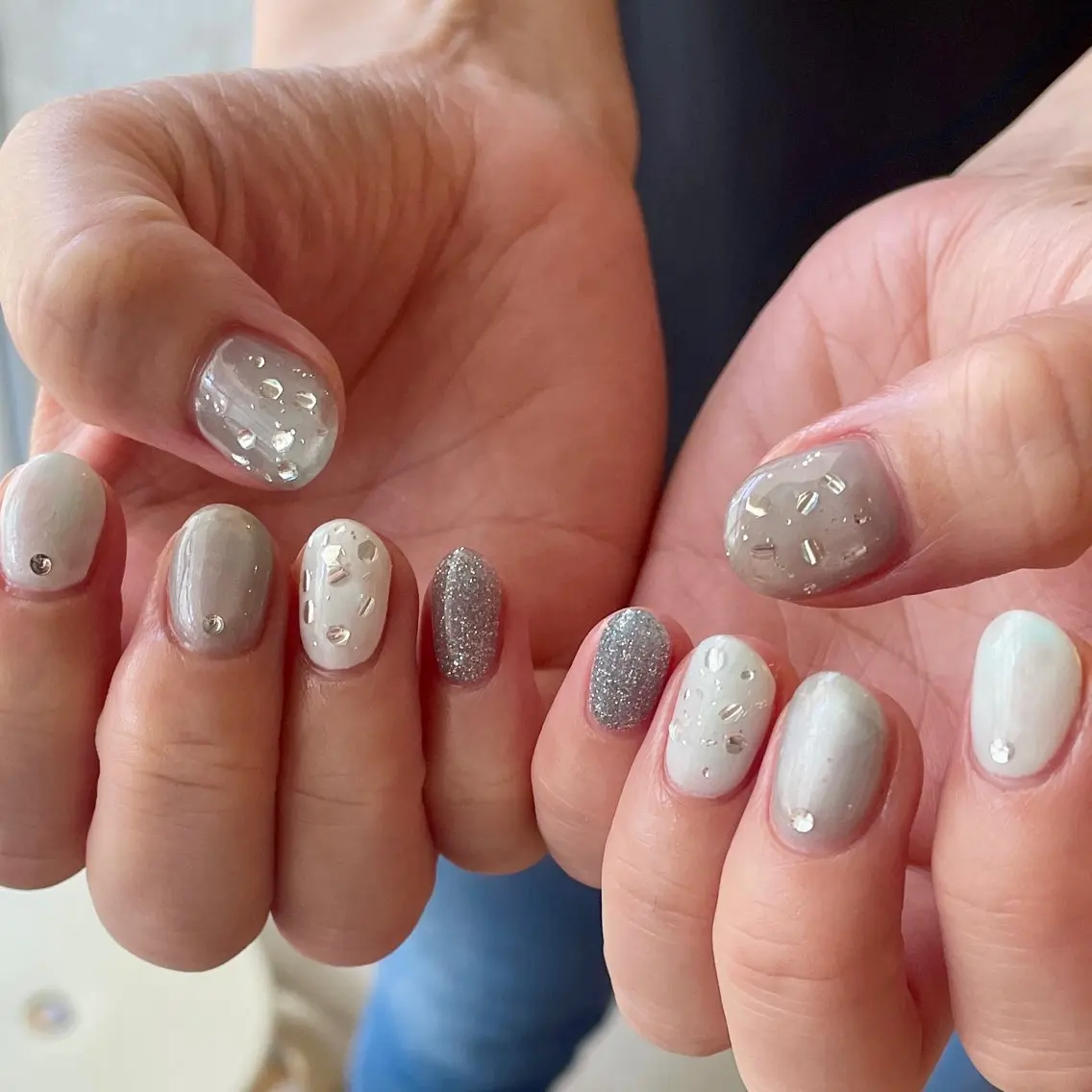 ネイル ブルー ニュアンスネイル ハンドネイル LUNI 久屋大通 ˚✧₊⁎/ yuriのネイルデザイン