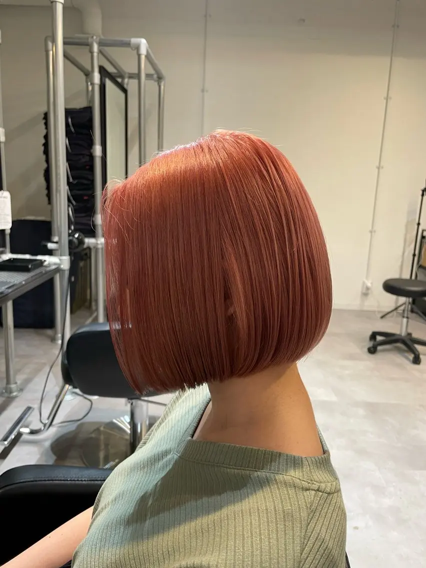 ミディアム カラー ベージュカラー ブリーチ ケアブリーチ ピンクカラー ピンクベージュ カット ヘアカラー 小川 舜人のヘアスタイル
