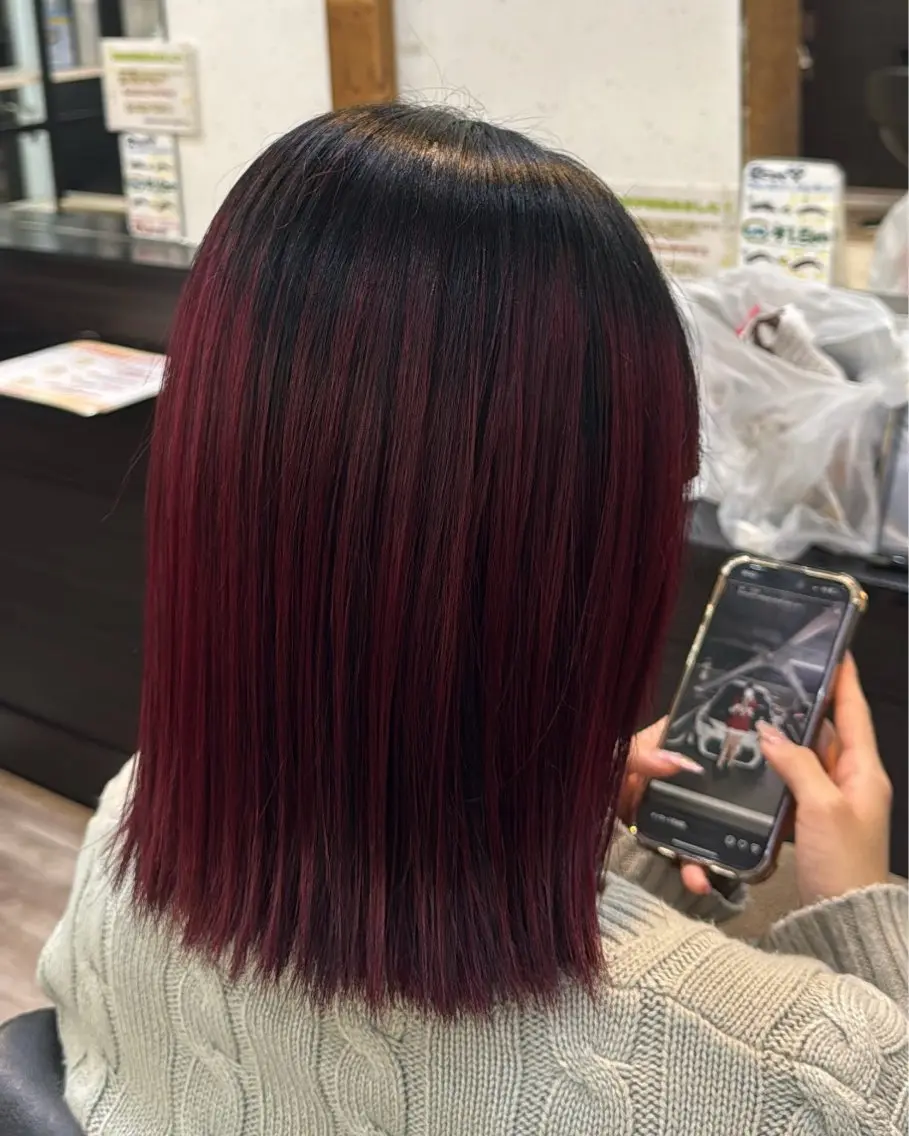 カラー 髪質改善カラー透明感 ダブルカラー幕田のヘアスタイル