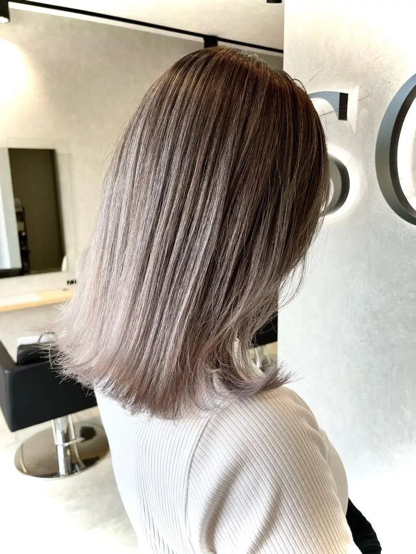 ミディアム レイヤーカット ヘアカラー 【SOL＿hair】 黒川翔のヘアスタイル