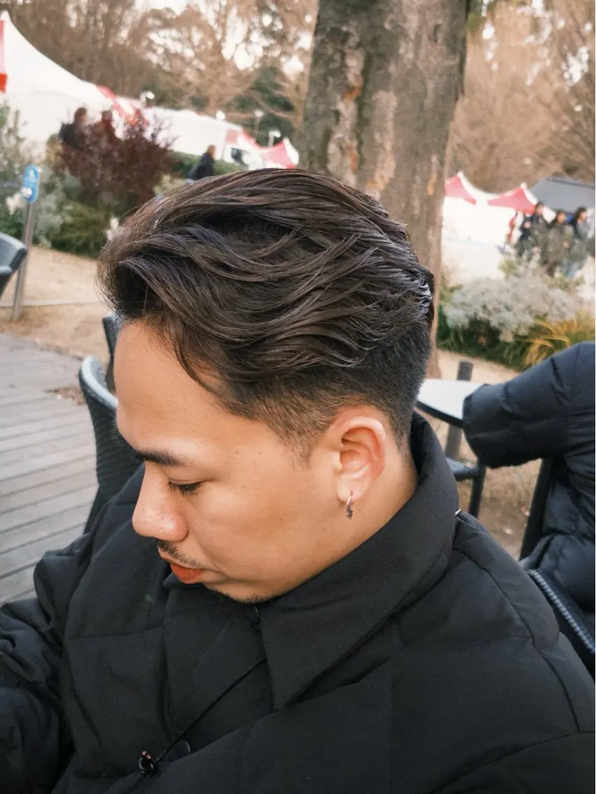 ショート カラー パーマ メンズ ブラウンカラー 渡邉 真也のヘアスタイル