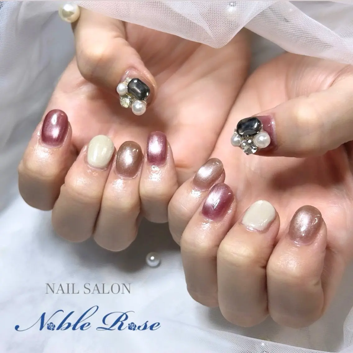 ネイル ハンドネイル Noble Rose🥀のネイルデザイン