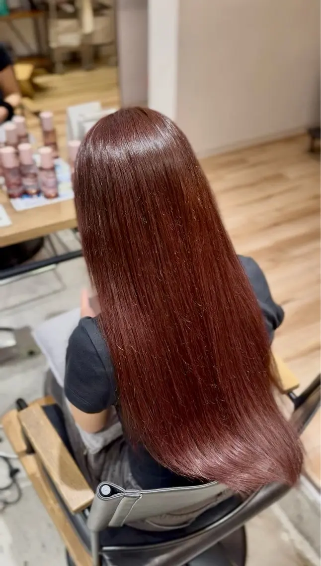 ロング ヘアカラー トリートメント にいな/柔らか縮毛 矯正/艶カラー☘️のヘアスタイル