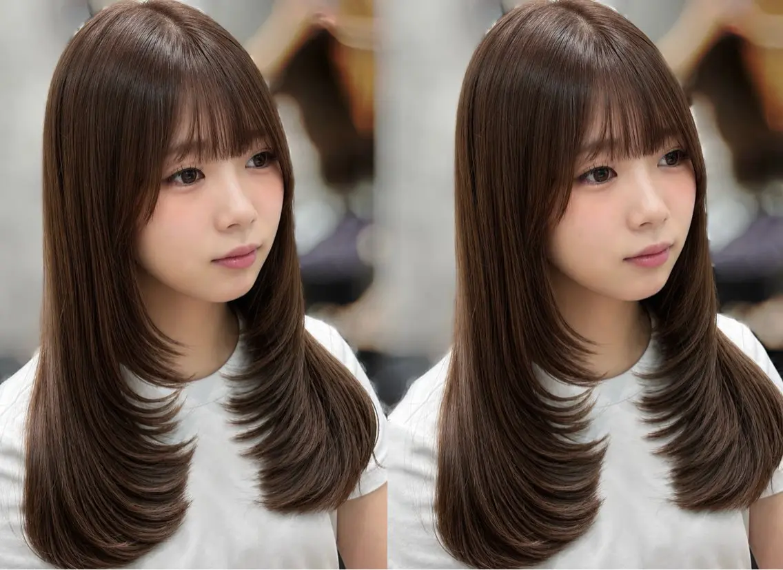 セミロング カット ヘアカラー MIHO 🫧似合わせレイヤーのヘアスタイル