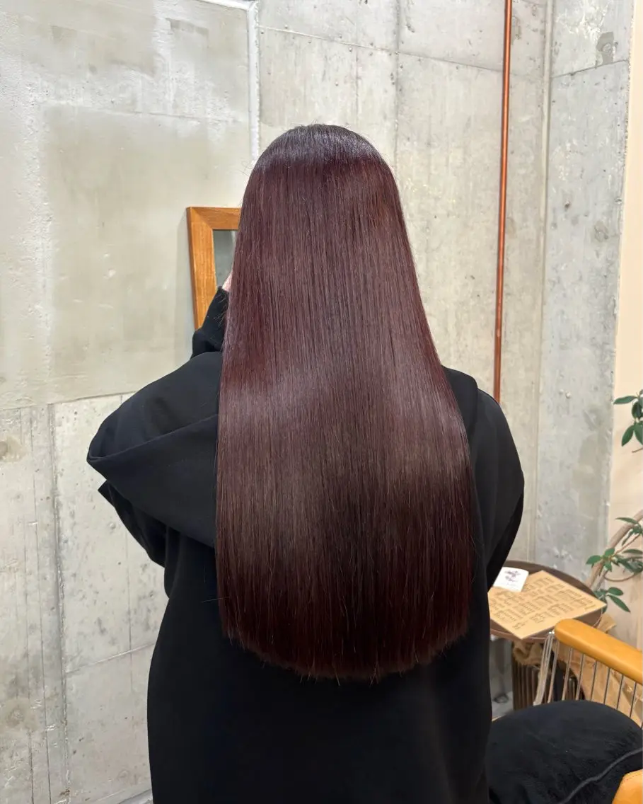 ロング カラー ラベンダーカラー レッドカラー アキホ /カット✁カラーのヘアスタイル