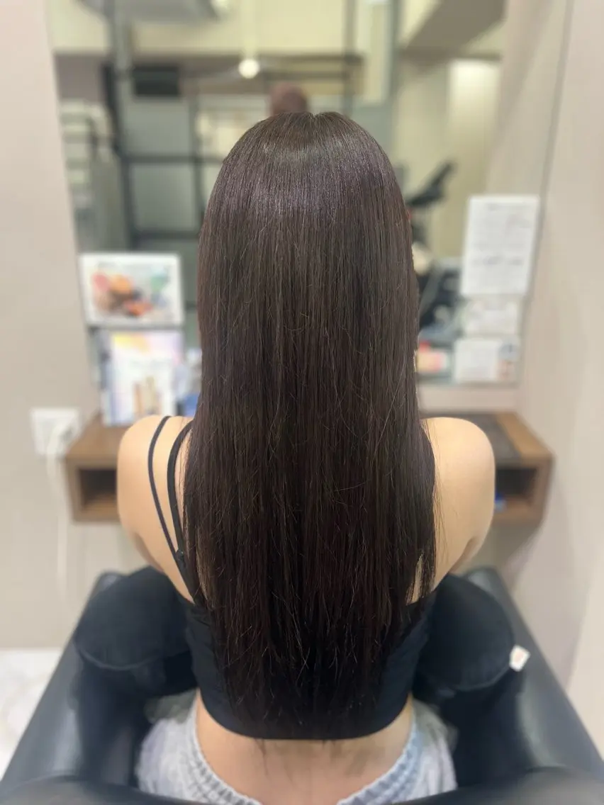 ロング カラー ブラウンカラー 骨格/顔型/診断/ 伏見/飯味 華菜のヘアスタイル