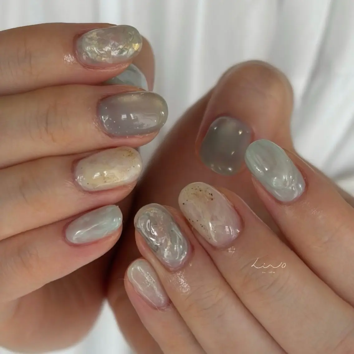 ネイル ニュアンスネイル ショートネイル ハンドネイル nail salon linoのネイルデザイン