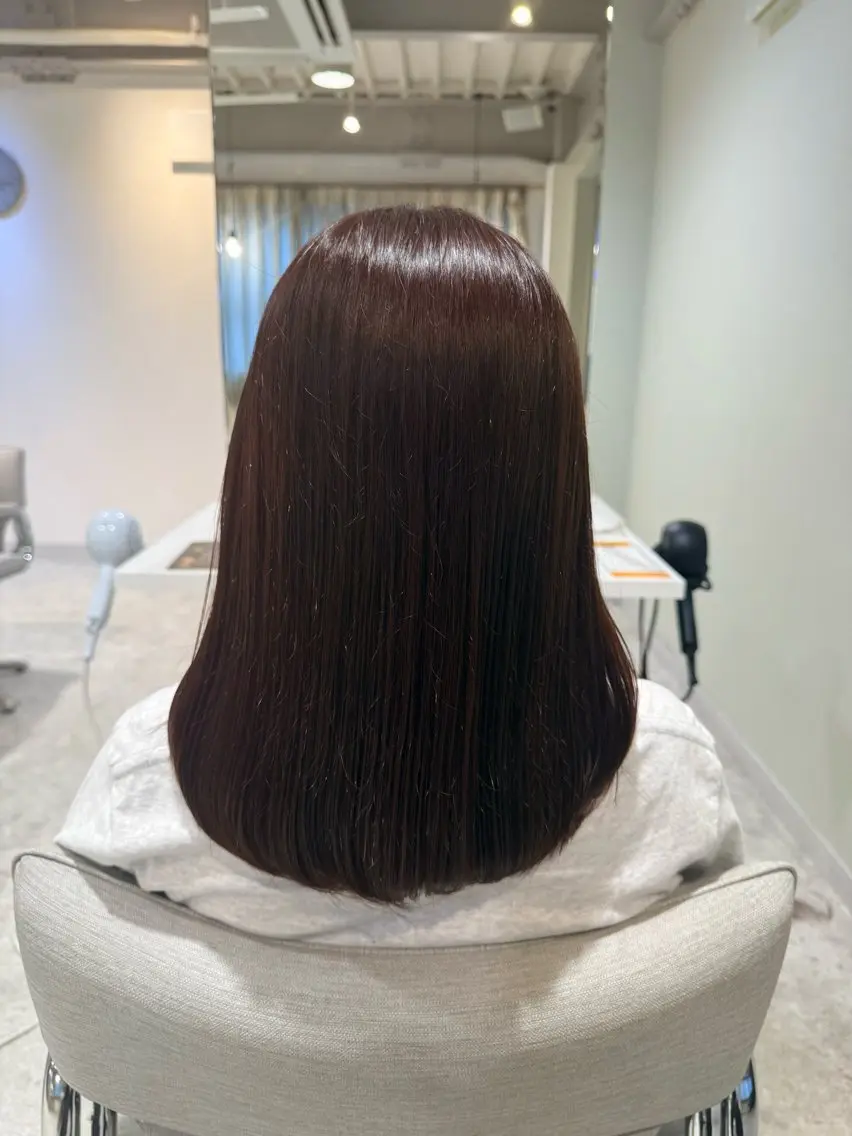 ミディアム ピンクブラウン 髪質改善 トリートメント ヘアカラー 髪質改善／似合わせ ／芝　圭佑のヘアスタイル