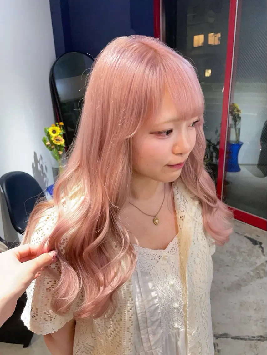 ロング カラー ヘアカラー トリートメント 梅田/似合 わせ艶ハイトーン💘のヘアスタイル