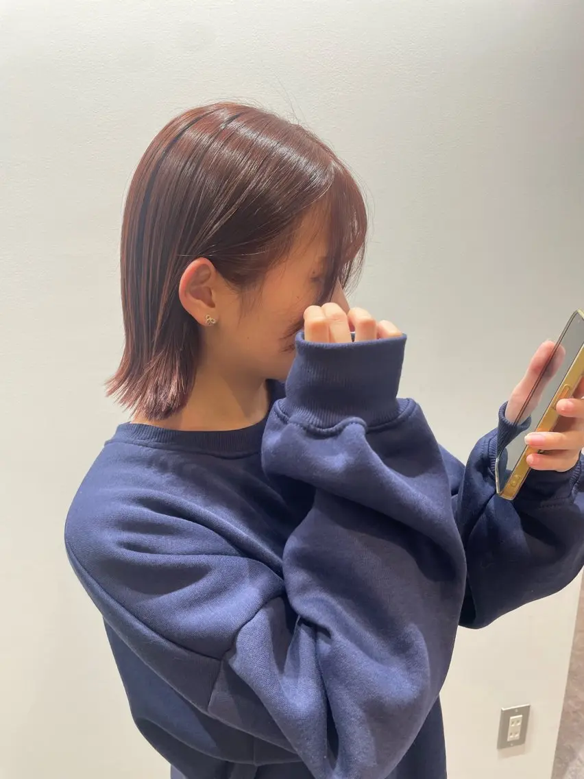 ミディアム カラー ブリーチ ブリーチなしカラー 安藤萌栞 /カットモデル募集のヘアスタイル