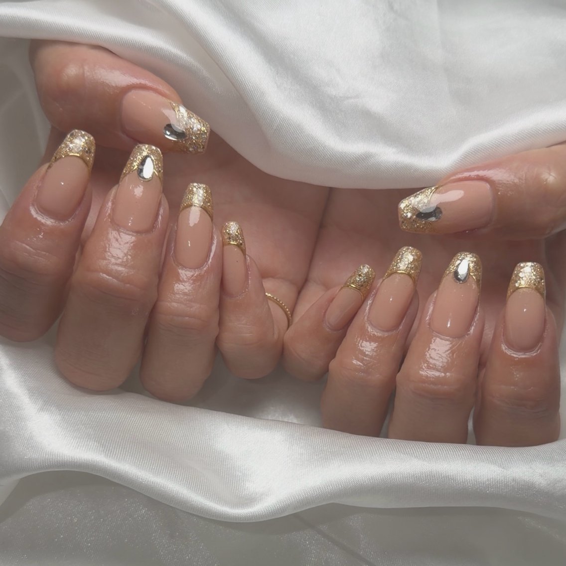 ネイル ブラウン チークネイル クリアネイル フレンチネイル グラデーション ハンドネイル 【nailsalon LaMeL】岡崎のネイルデザイン