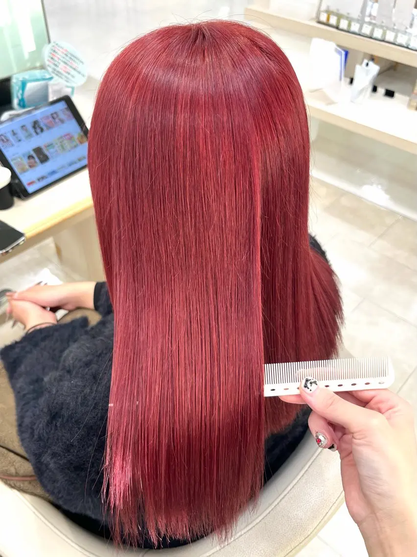 セミロング カラー ヘアカラー トリートメント 暖色/ブリーチカラー 🎀 M i k uのヘアスタイル