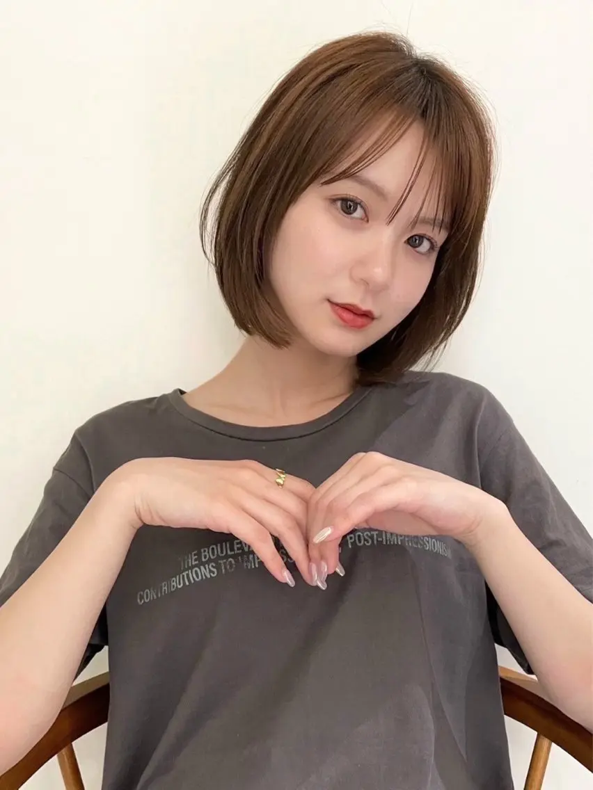 ミディアム カラー ヘアアレンジ ヘアカラー トリートメント 🫧透明感カラー/ 艶カラー🫧namiのヘアスタイル