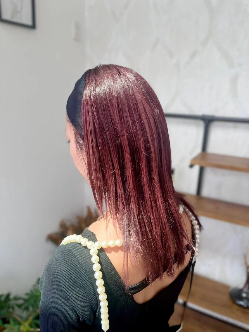 ミディアム カラー ヘアカラー トリートメント カットモデル✂️ ゆうかのヘアスタイル