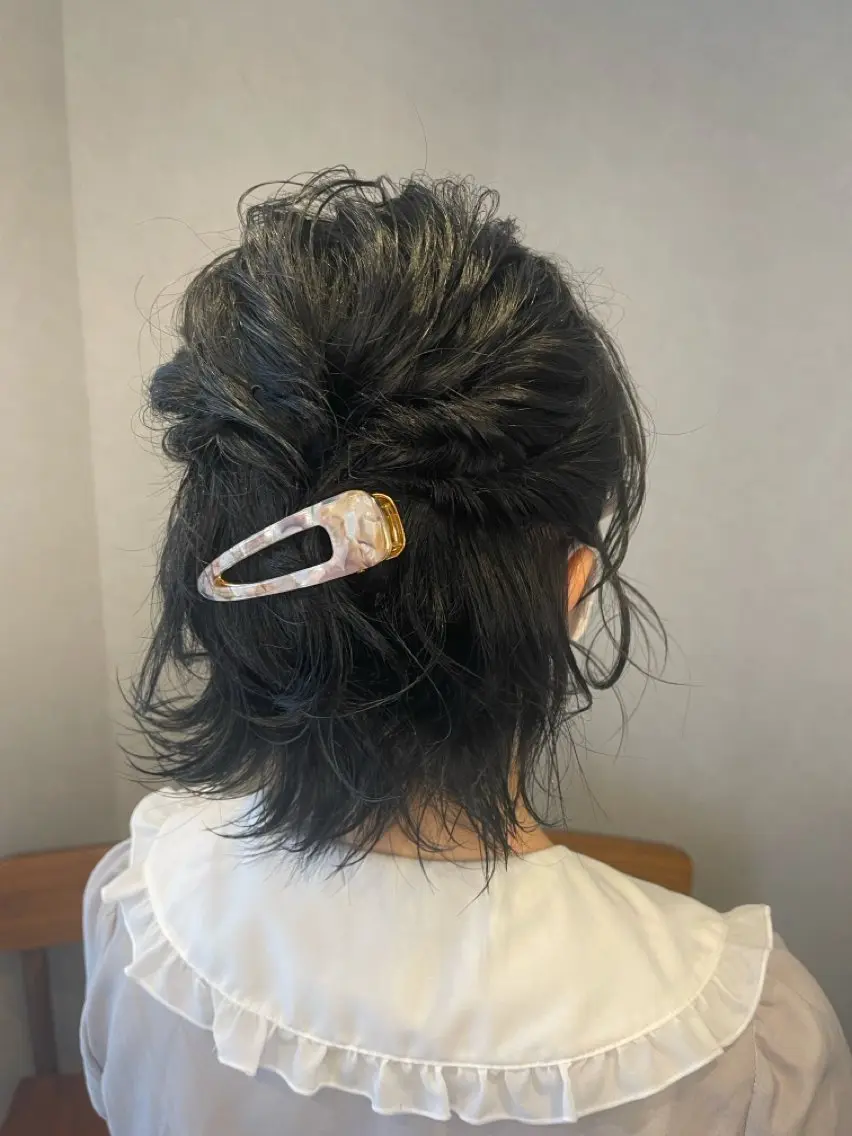 ヘアアレンジ ハーフアップ ボブ affix hair 💄オカチのその他イメージ