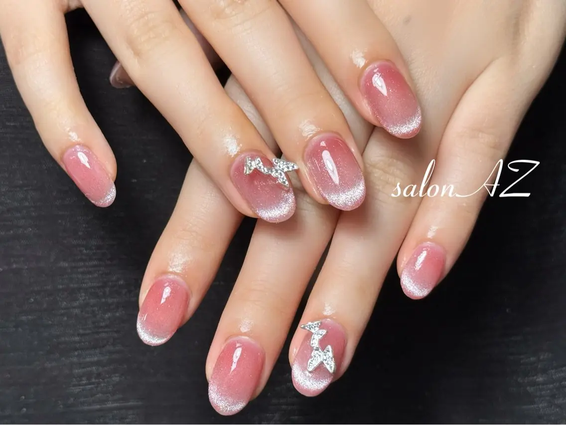 ネイル アートネイル 長さ出し フットネイル フレンチネイル ジェルネイル ハンドネイル salon AZのネイルデザイン