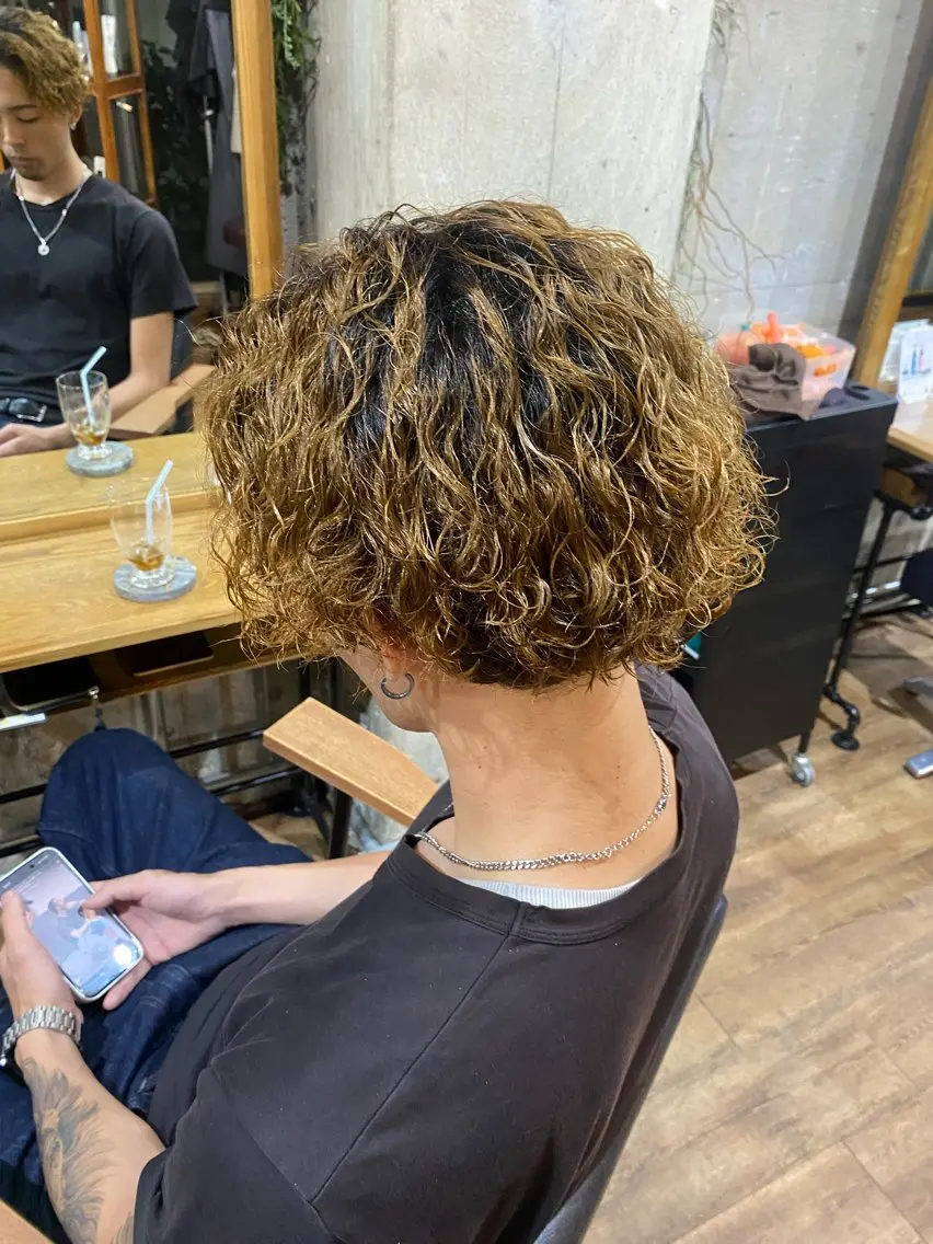 ミディアム パーマ メンズ カット パーマ kureha /フェードのヘアスタイル