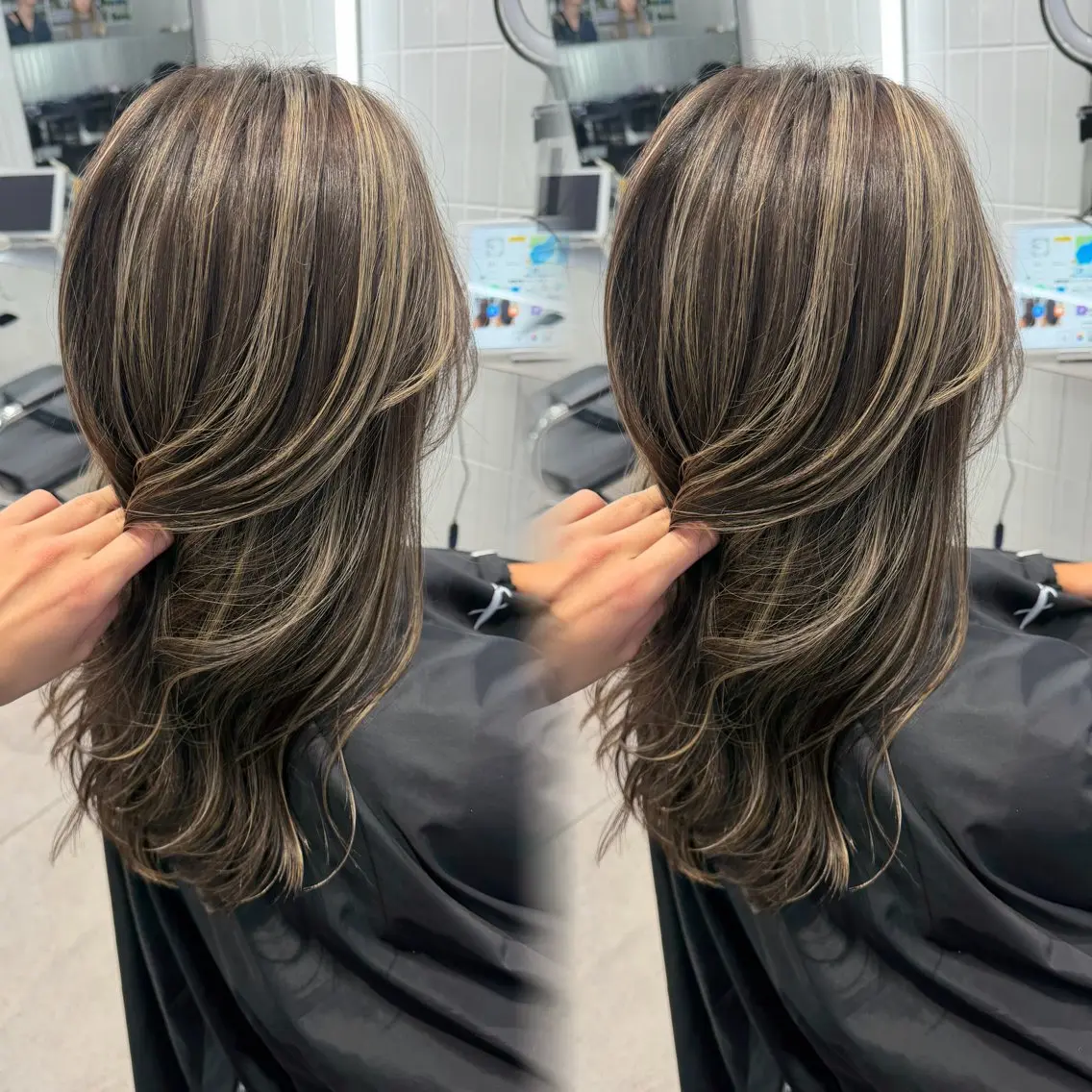 ロング カラー ハイライトカラー ハイライト カット ヘアカラー トリートメント 原宿/ハイライト バレイヤージュ/大智のヘアスタイル