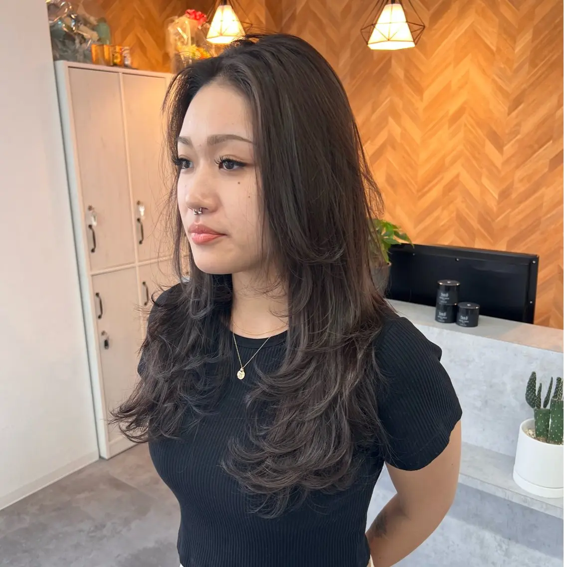 ロング カラー レイヤーカット カット ハイトーンカラー✨ 永井大貴のヘアスタイル