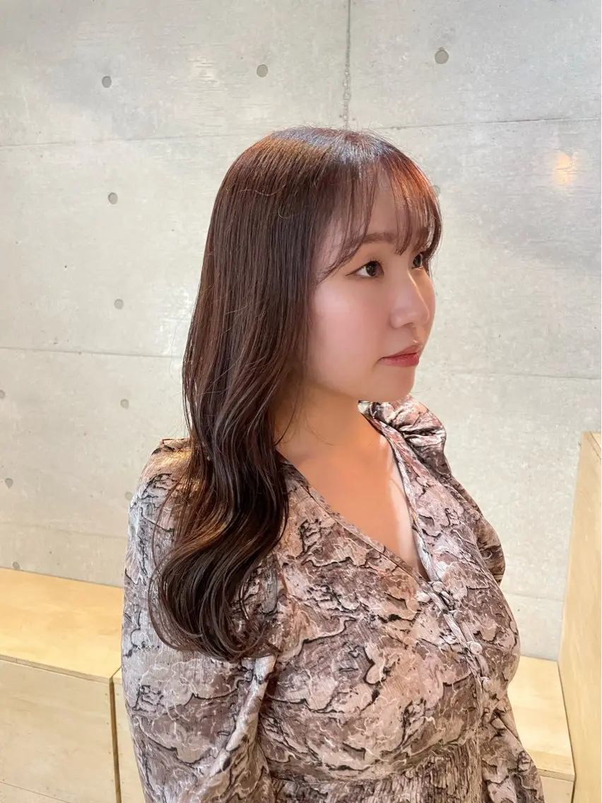 セミロング カラー ベージュカラー ブリーチ 透明感カラー ダブルカラー ラベンダーカラー ヘアカラー トリートメント 【表参道】Ruri デジタルパーマのヘアスタイル