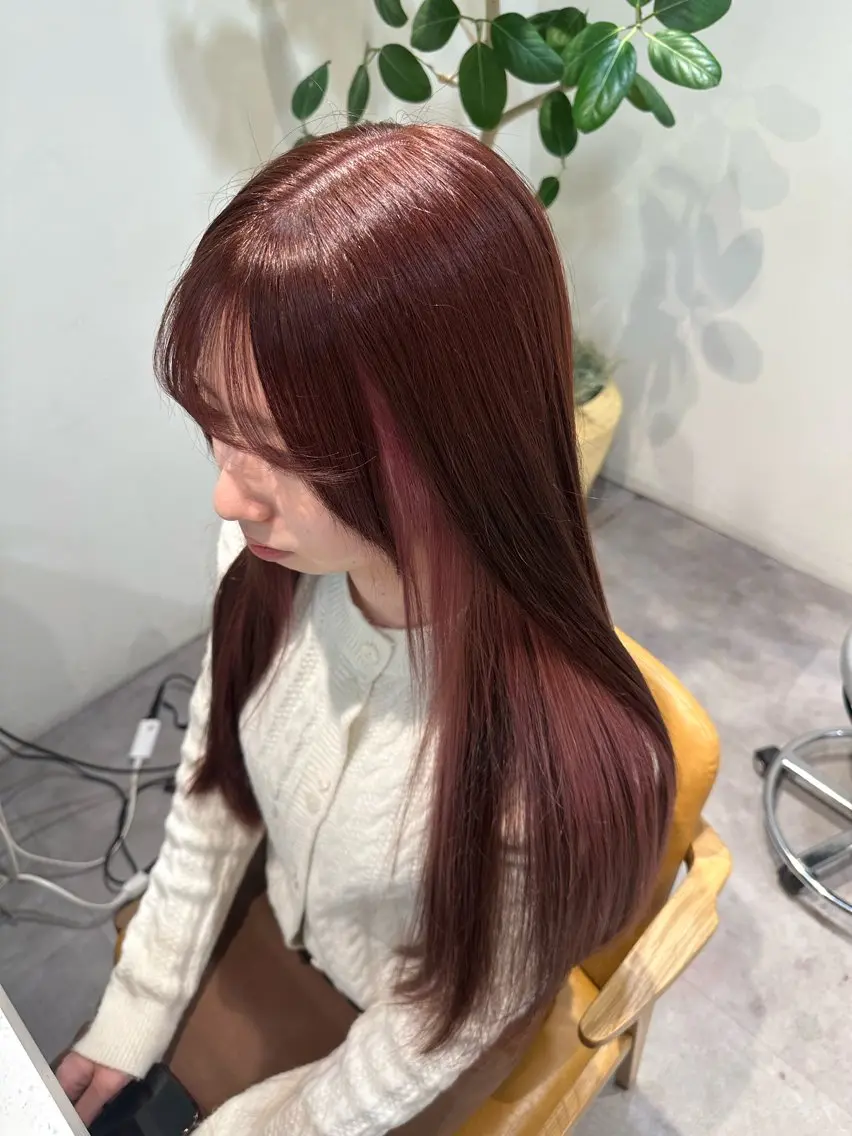 ロング カラー ヘアカラー HANAME 原宿美容室のヘアスタイル