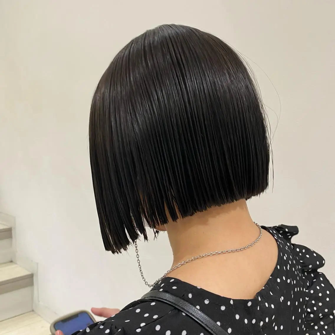 ミディアム 縮毛矯正ボブ&顔まわ レイヤー♡TOMOEのヘアスタイル