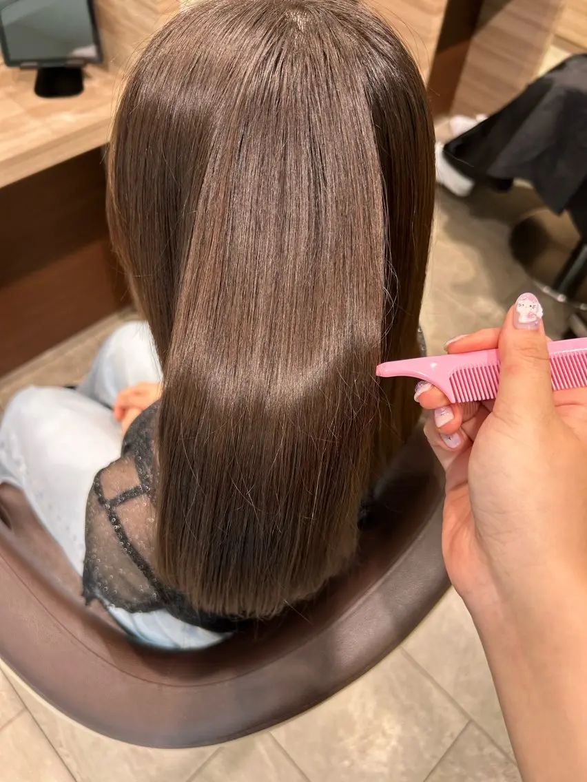 ロング 縮毛矯正 トリートメント 髪質改善/艶カラー /井上華のヘアスタイル