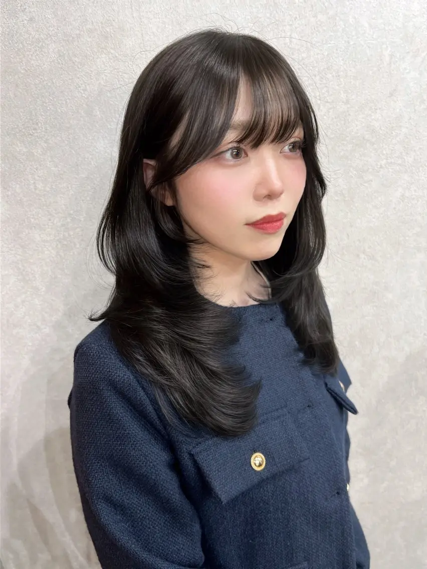 セミロング カット ヘアカラー maya🇰🇷韓国 レイヤー/顔まわりのヘアスタイル