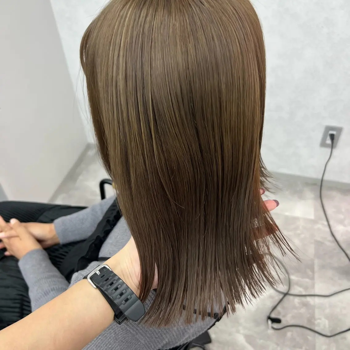 ミディアム カット ヘアカラー トリートメント 岸下 理緒のヘアスタイル