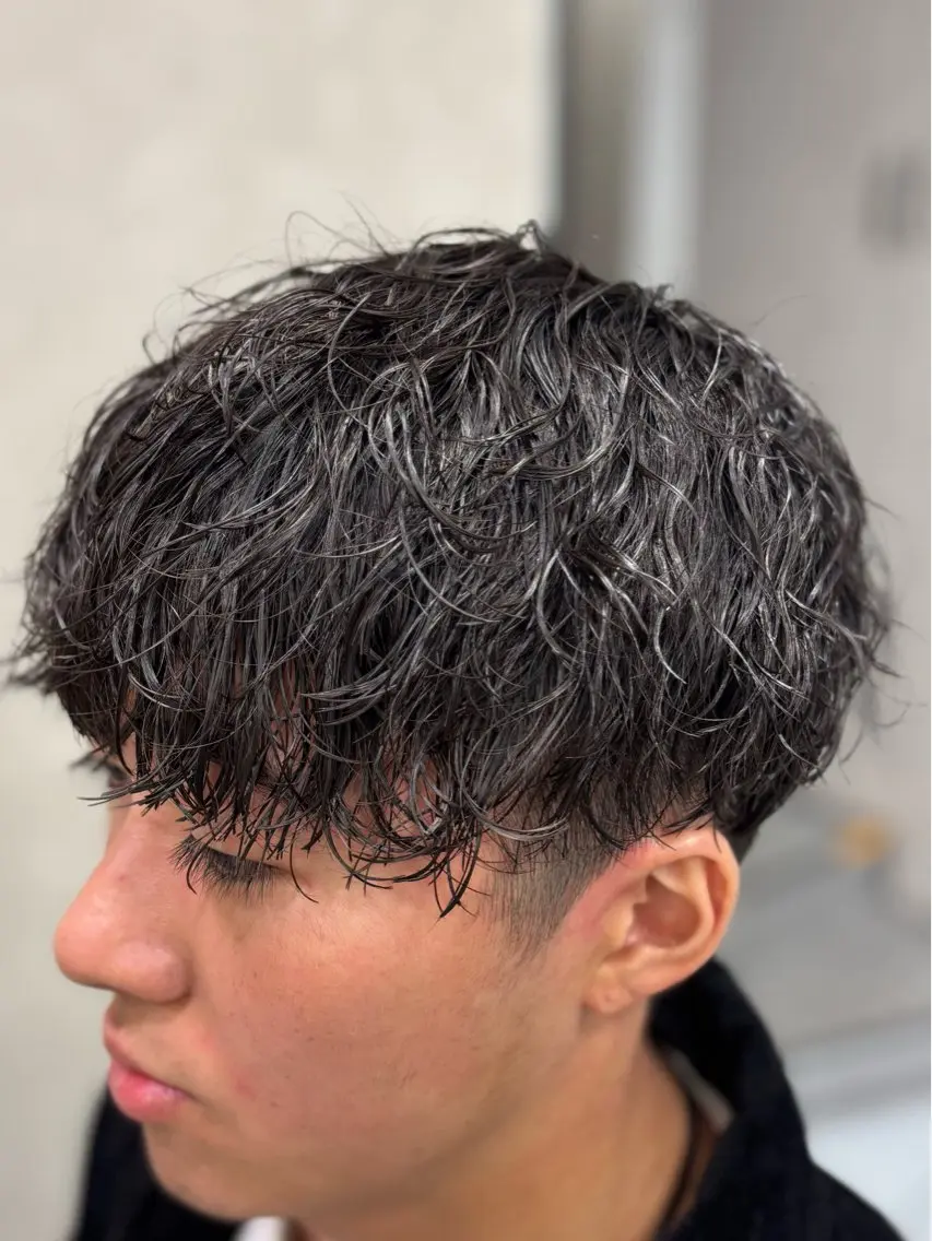 ショート パーマ メンズ カット パーマ メンズ特化韓国風 パーマスタイル/りんのヘアスタイル