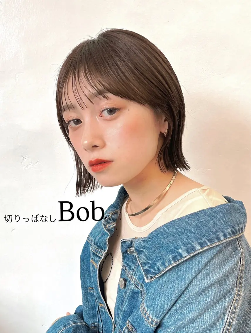 ミディアム カラー ヘアアレンジ 切りっぱなしボブ 透明感カラー グレージュ ボブ 🌱ボブ/レイヤー/ ベージュ/あやみ✨のヘアスタイル