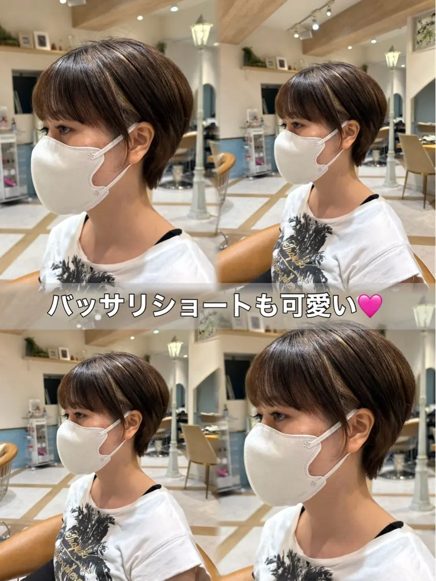 ショート トリートメント 色気レイヤースタイル 洒落色気ヘアマサトのヘアスタイル
