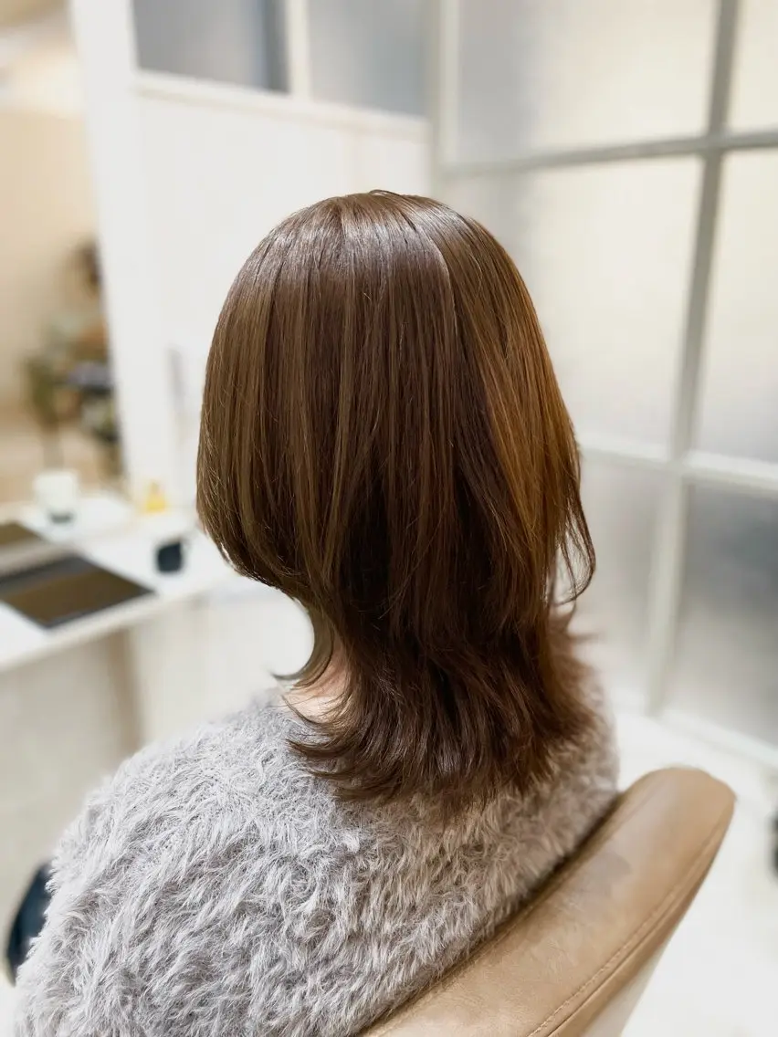 ミディアム カット ヘアカラー 透明感🫧ナチュラル 🍀りんたろうのヘアスタイル