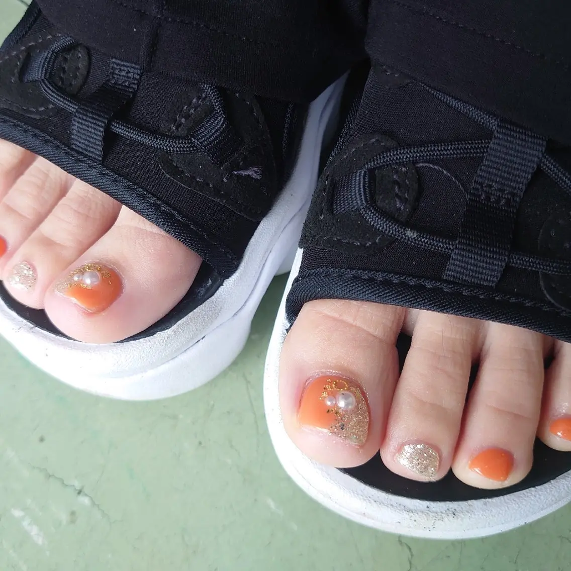 ネイル ゴールド オレンジ Bianca浦和西口 ⭐mitoのネイルデザイン