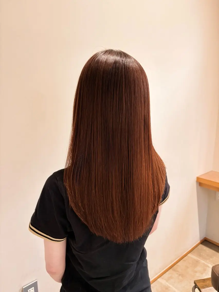 ロング 縮毛矯正 酸性ストレート monami 山本華菜のヘアスタイル